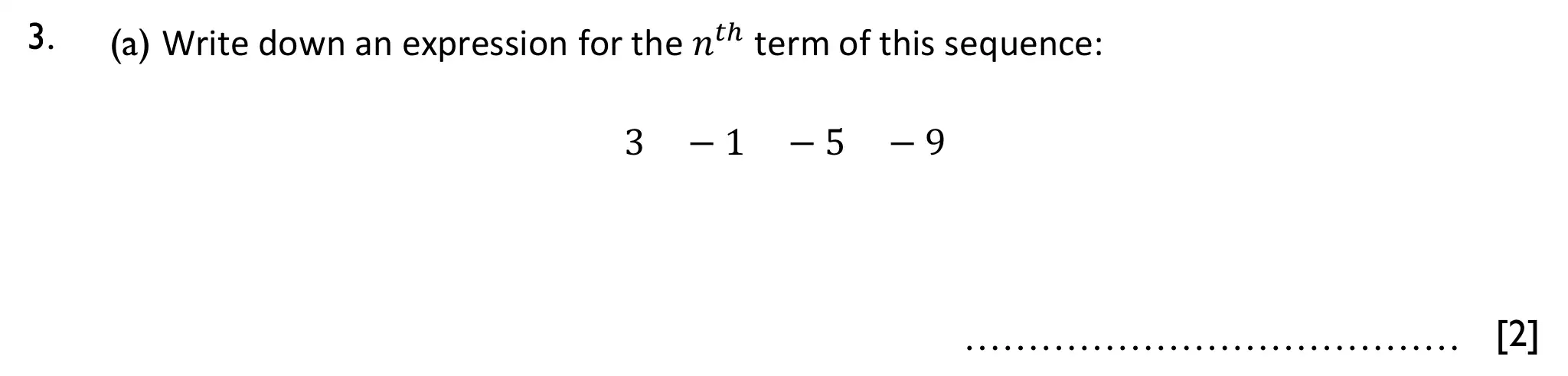 Question 3(a) - Reigate Grammar School 13 Plus Maths Sample Paper 2 - Calculator 2026