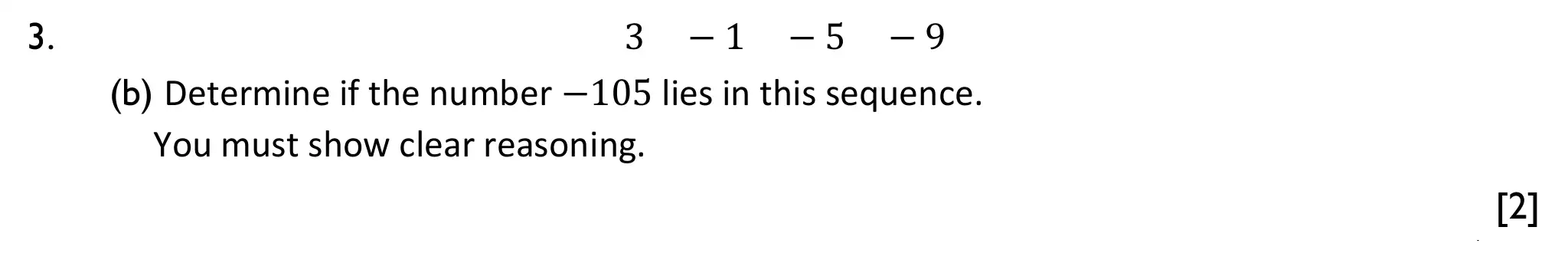Question 3(b) - Reigate Grammar School 13 Plus Maths Sample Paper 2 - Calculator 2026