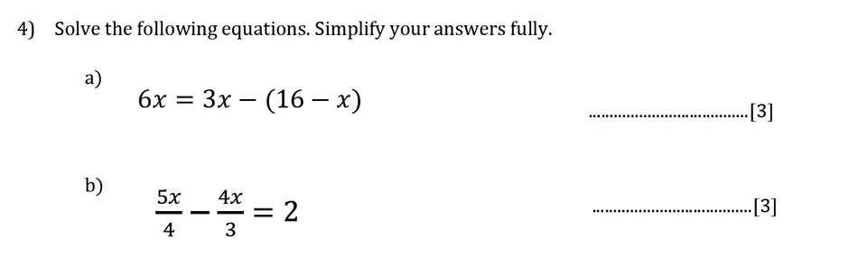 Question 4(a,b) - Reigate Grammar School – 13 Plus Maths Sample Paper – Calculator 2023