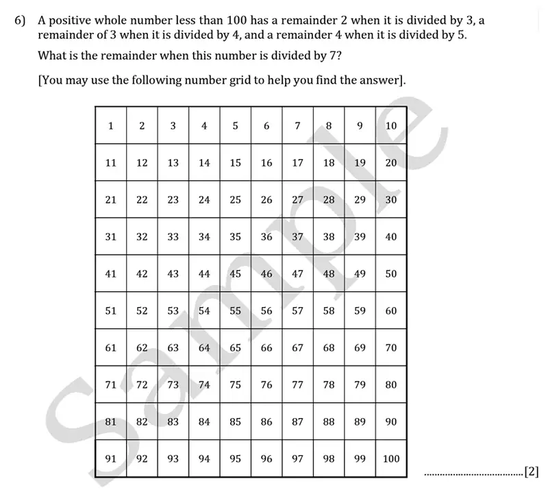 Question 6 - Reigate Grammar School – 13 Plus Maths Sample Paper – Calculator 2023