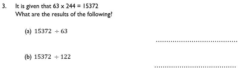 Question 3(a,b) - Reigate Grammar School – 13 Plus Maths Sample Paper – Non-calculator 2018