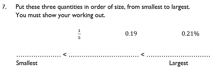 Question 7 - Reigate Grammar School – 13 Plus Maths Sample Paper – Non-calculator 2018