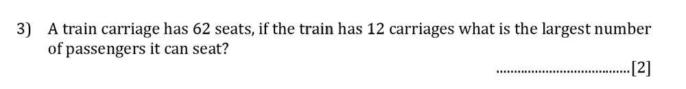 Question 3 - Reigate Grammar School – 13 Plus Pre-Test Maths Sample Paper 2018