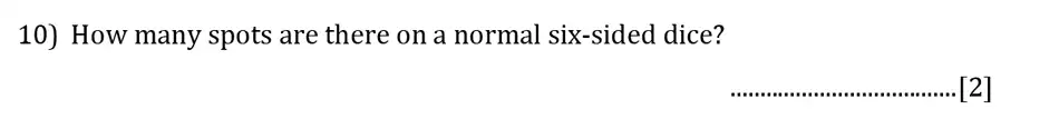 Question 10 - Reigate Grammar School – 13 Plus Pre-Test Maths Sample Paper 2018