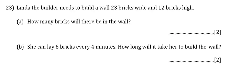 Question 23(23(a),23(b)) - Reigate Grammar School – 13 Plus Pre-Test Maths Sample Paper 2018