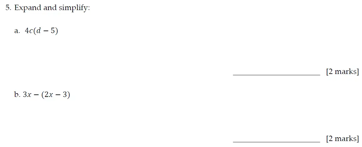 Question 5(a,b) - Sevenoaks School – 13 Plus Entrance Exam Paper – 2020