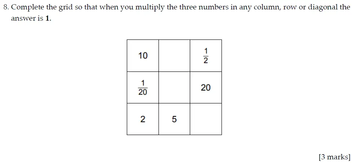 Question 8 - Sevenoaks School – 13 Plus Entrance Exam Paper – 2020