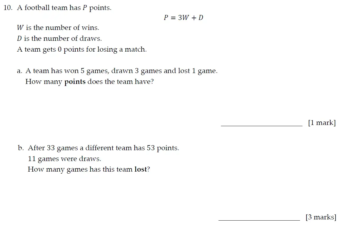 Question 10(10(a),10(b)) - Sevenoaks School – 13 Plus Entrance Exam Paper – 2020