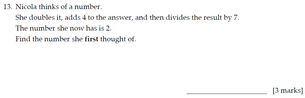 Question 13 - Sevenoaks School – 13 Plus Entrance Exam Paper – 2020