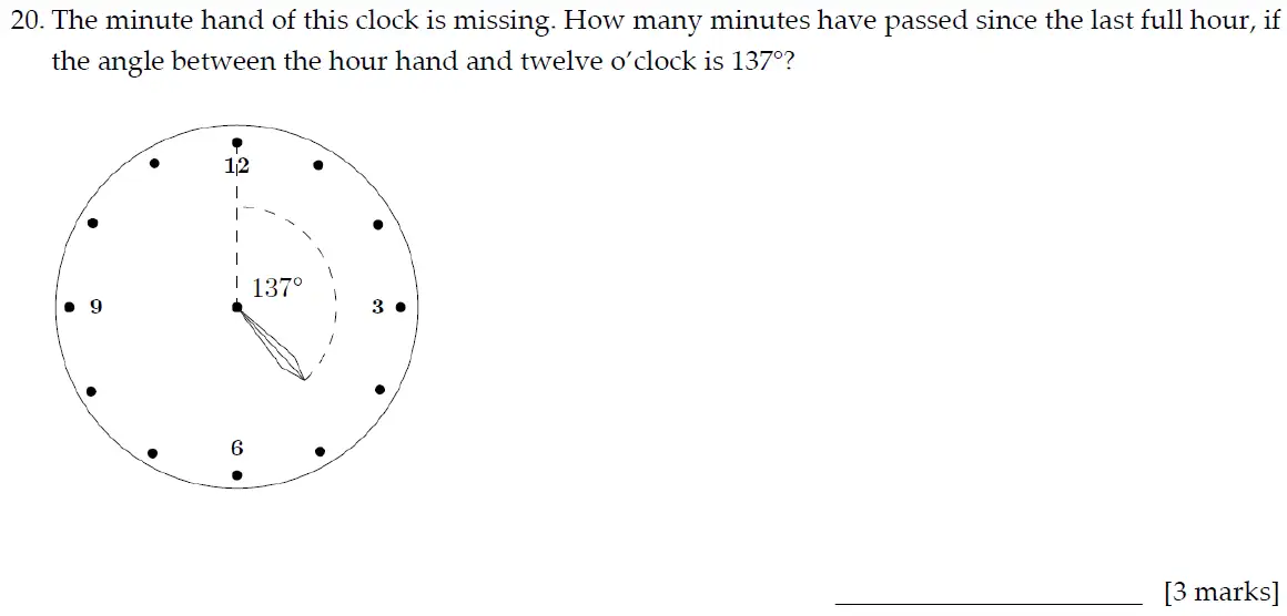 Question 20 - Sevenoaks School – 13 Plus Entrance Exam Paper – 2020