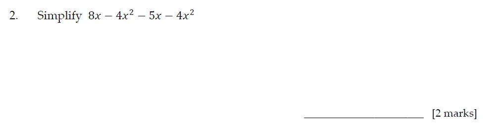 Question 2 - Sevenoaks School – 13 Plus Entrance Exam Paper – 2021