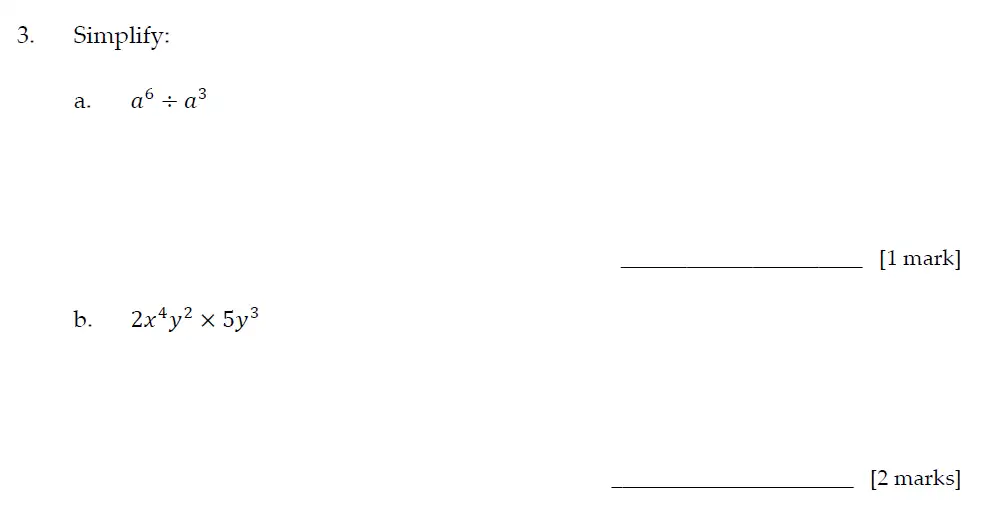 Question 3(a,b) - Sevenoaks School – 13 Plus Entrance Exam Paper – 2021