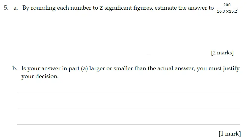 Question 5(a,b) - Sevenoaks School – 13 Plus Entrance Exam Paper – 2021