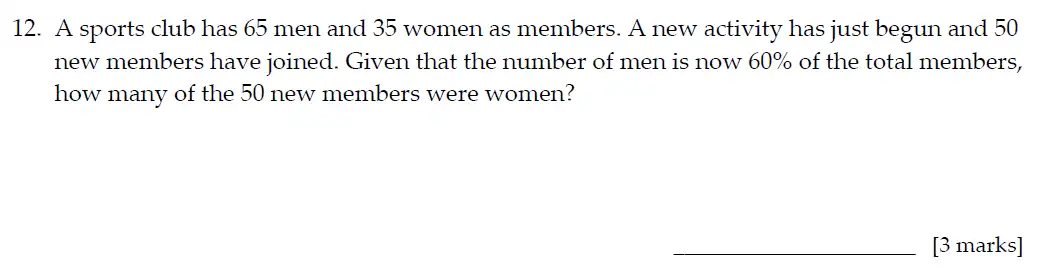 Question 12 - Sevenoaks School – 13 Plus Entrance Exam Paper – 2021