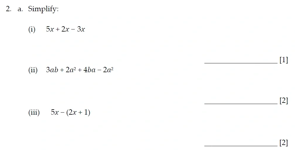 Question 02(a) - Sevenoaks School - 13 Plus Entrance Exam Paper - 2022