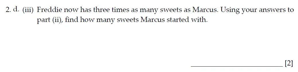 Question 02(d(iii)) - Sevenoaks School - 13 Plus Entrance Exam Paper - 2022