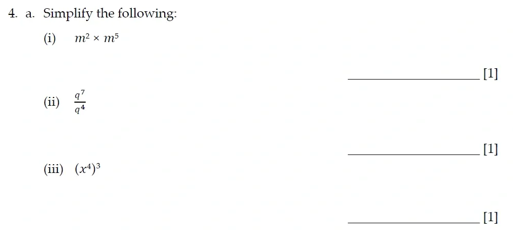 Question 04(a) - Sevenoaks School - 13 Plus Entrance Exam Paper - 2022