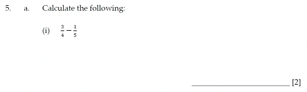 Question 05(a(i)) - Sevenoaks School - 13 Plus Entrance Exam Paper - 2022