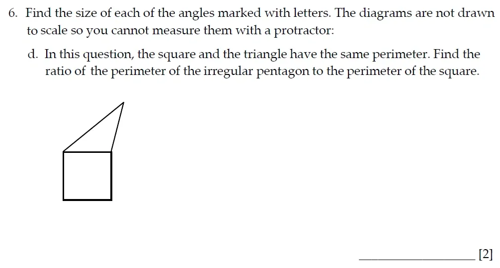 Question 06(d) - Sevenoaks School - 13 Plus Entrance Exam Paper - 2022