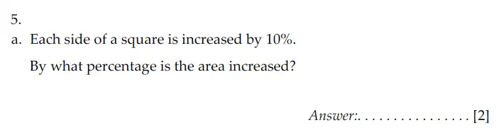 Question 5(a) - Sevenoaks School – Year 9 Maths Sample Paper 2009