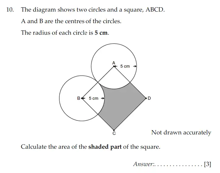 Question 10 - Sevenoaks School – Year 9 Maths Sample Paper 2009