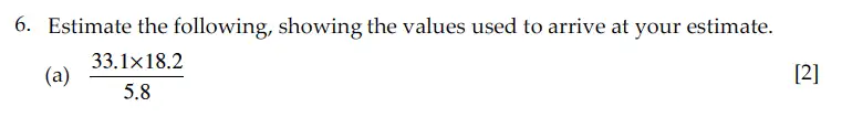 Question 6(a) - Sevenoaks School – Year 9 Maths Sample Paper 2010