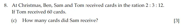 Question 8(c) - Sevenoaks School – Year 9 Maths Sample Paper 2010
