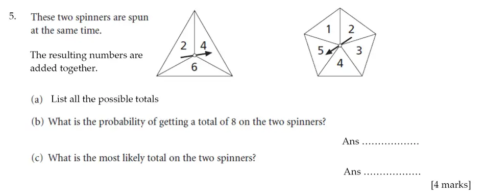 Question 5(a,b,c) - Sevenoaks School – Year 9 Maths Sample Paper 2012