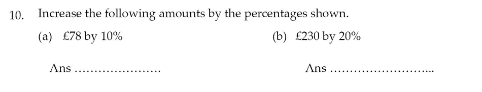 Question 10(10(a),10(b)) - Sevenoaks School – Year 9 Maths Sample Paper 2012