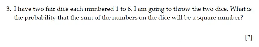 Question 3 - Sevenoaks School – Year 9 Maths Sample Paper 2013