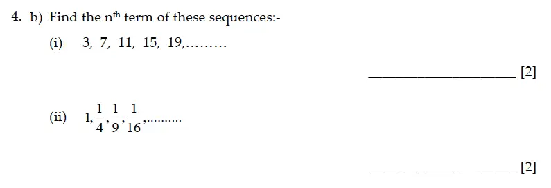 Question 4(b)(4(b)(i),4(b)(ii)) - Sevenoaks School – Year 9 Maths Sample Paper 2013