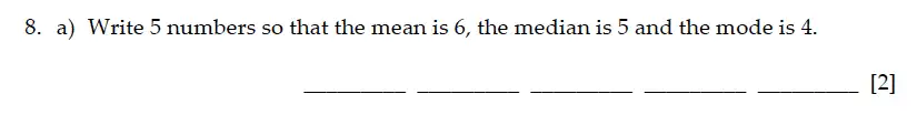 Question 8(a) - Sevenoaks School – Year 9 Maths Sample Paper 2013