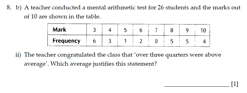Question 8(b)(ii) - Sevenoaks School – Year 9 Maths Sample Paper 2013