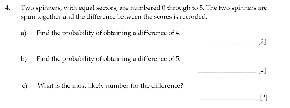 Question 4(a,b,c) - Sevenoaks School – Year 9 Maths Sample Paper 2014