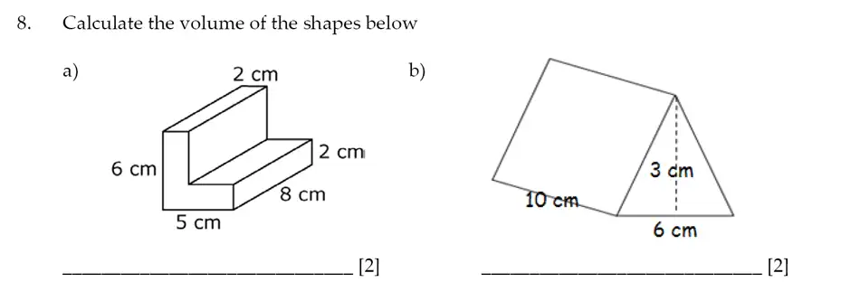 Question 8(a,b) - Sevenoaks School – Year 9 Maths Sample Paper 2014