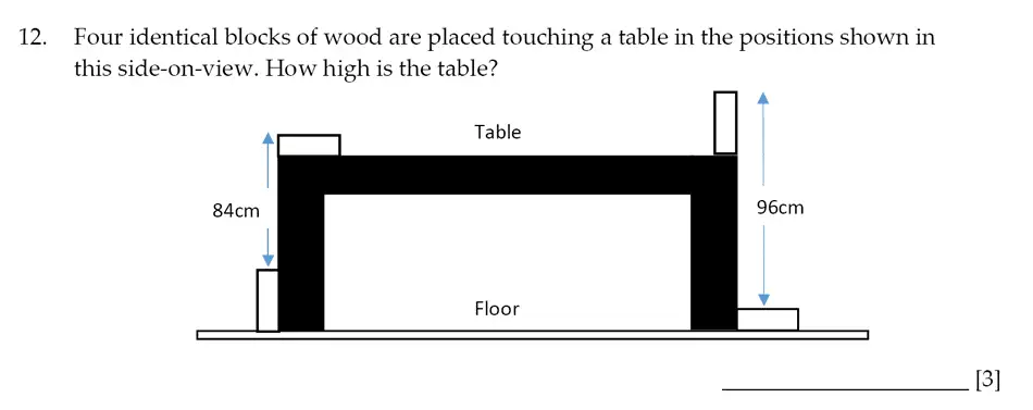 Question 12 - Sevenoaks School – Year 9 Maths Sample Paper 2014