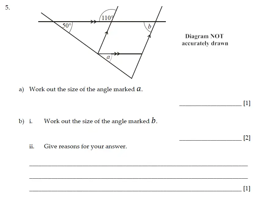 Question 5(a,5(b)(i),5(b)(ii)) - Sevenoaks School – Year 9 Maths Sample Paper 2015