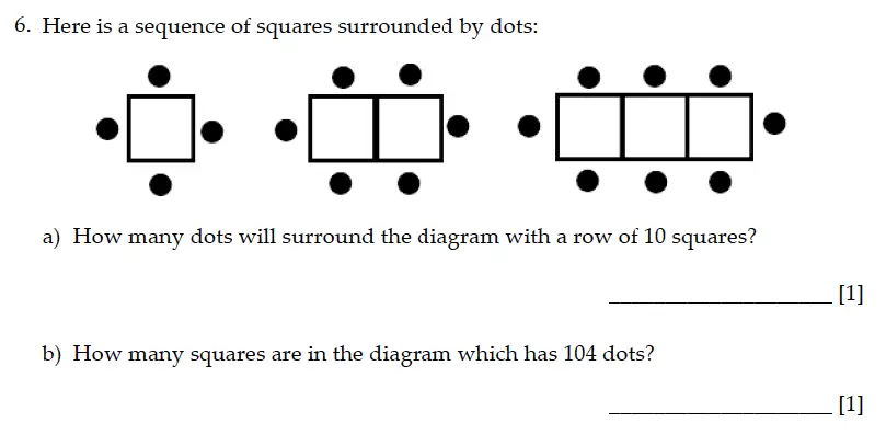 Question 6(a,b) - Sevenoaks School – Year 9 Maths Sample Paper 2015