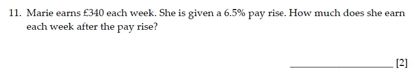 Question 11 - Sevenoaks School – Year 9 Maths Sample Paper 2015