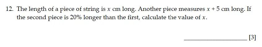 Question 12 - Sevenoaks School – Year 9 Maths Sample Paper 2015