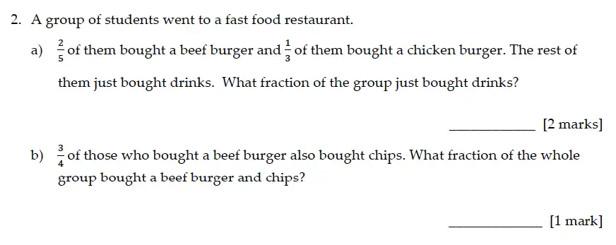 Question 2(a,b) - Sevenoaks School – Year 9 Maths Sample Paper 2016