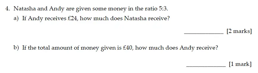 Question 4(a,b) - Sevenoaks School – Year 9 Maths Sample Paper 2016