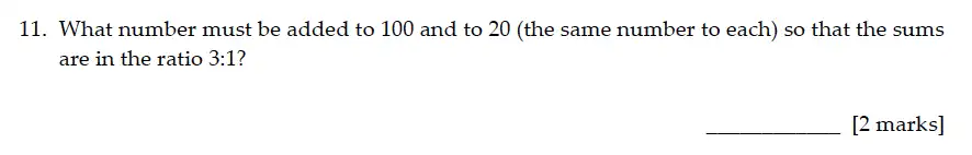 Question 11 - Sevenoaks School – Year 9 Maths Sample Paper 2016
