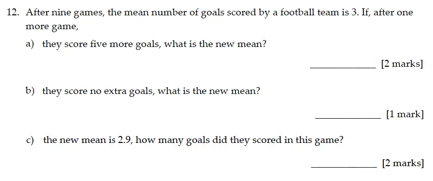 Question 12(12(a),12(b),12(c)) - Sevenoaks School – Year 9 Maths Sample Paper 2016