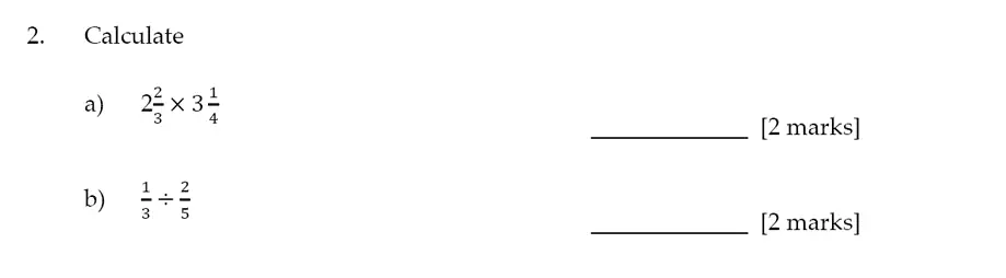 Question 2(a,b) - Sevenoaks School – Year 9 Maths Sample Paper 2017