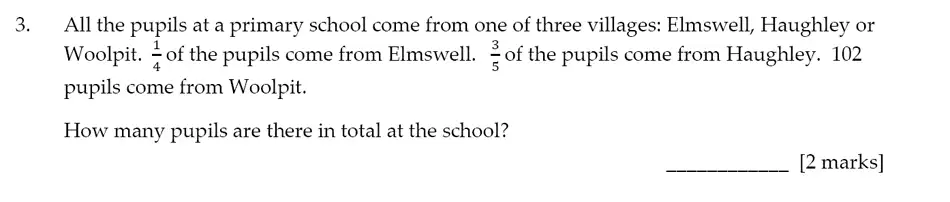 Question 3 - Sevenoaks School – Year 9 Maths Sample Paper 2017