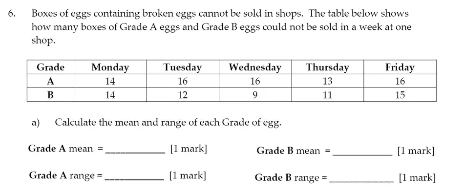 Question 6(6(a)(i),6(a)(ii),6(a)(iii),6(a)(iv)) - Sevenoaks School – Year 9 Maths Sample Paper 2017