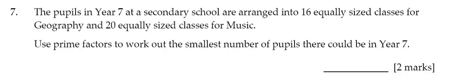 Question 7 - Sevenoaks School – Year 9 Maths Sample Paper 2017