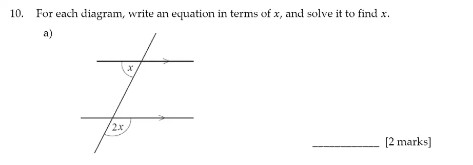 Question 10(a) - Sevenoaks School – Year 9 Maths Sample Paper 2017