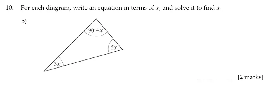 Question 10(b) - Sevenoaks School – Year 9 Maths Sample Paper 2017